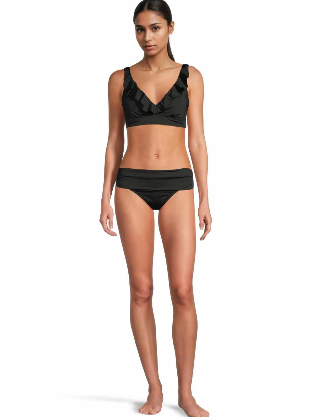 Uima-Asut<Lauren Ralph Lauren Ruffle Underwire Bra -bikiniyläosa BLACK