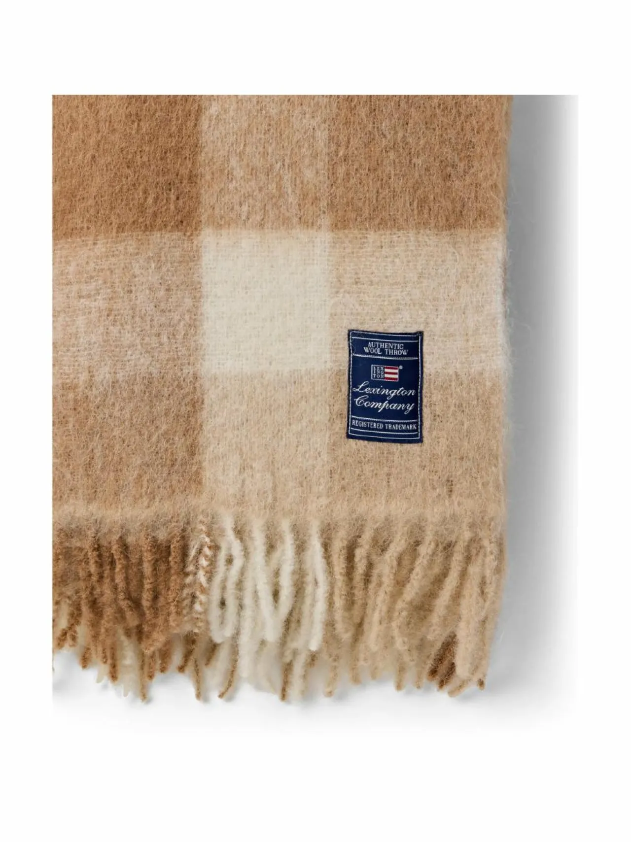 Lexington Ruudullinen peite mohairsekoitteesta 130 x 170 cm^ Huovat & Päiväpeitot