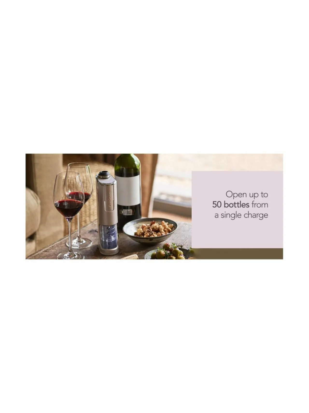 Cuisinart RWO100E Cordless Wine Opener - langaton viinipullonavaaja + vakuumipumppu^ Muut Keittiölaitteet