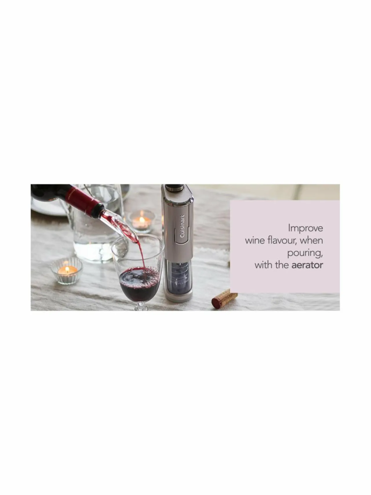 Cuisinart RWO100E Cordless Wine Opener - langaton viinipullonavaaja + vakuumipumppu^ Muut Keittiölaitteet