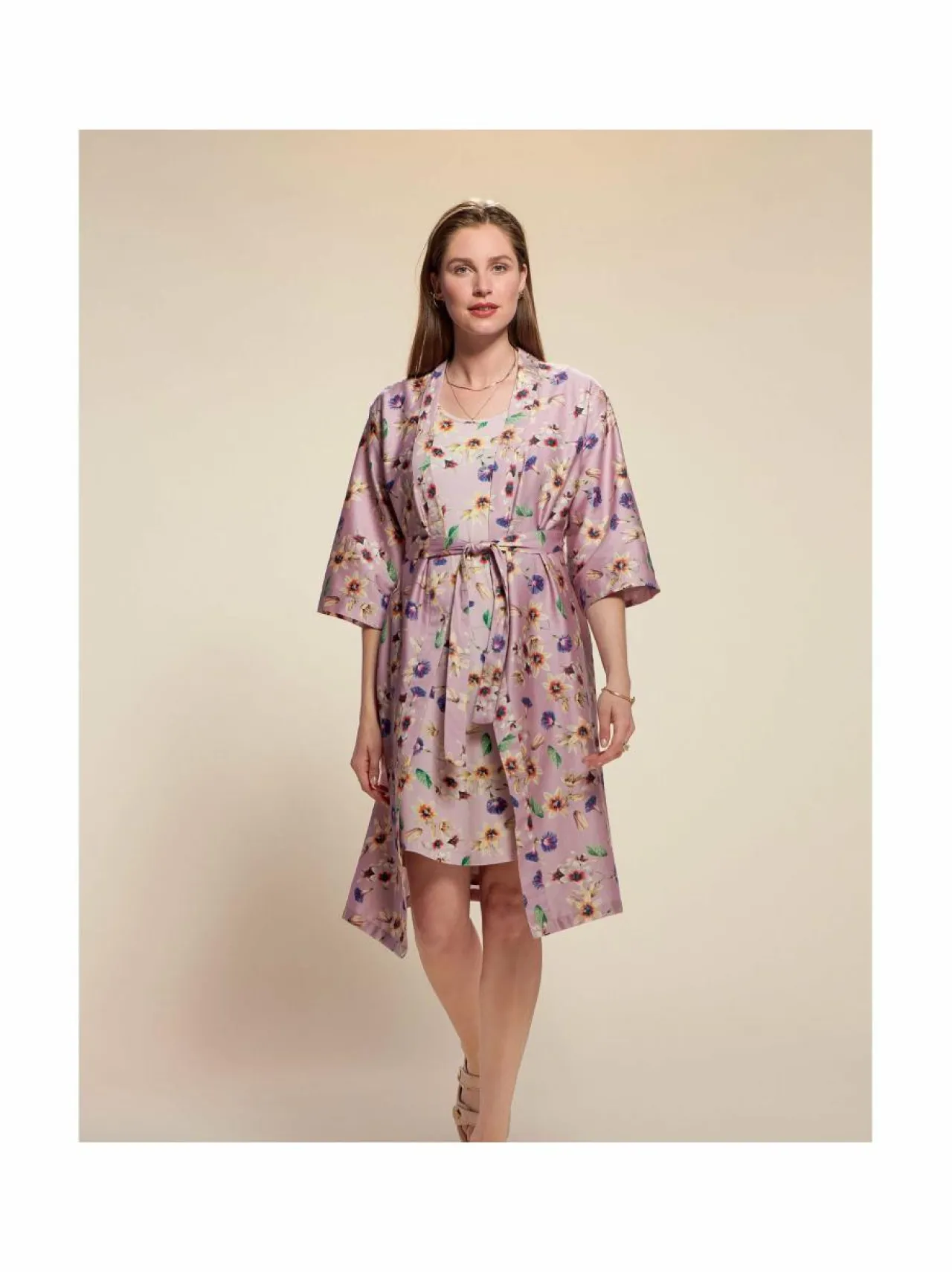 Yö- & Oloasut<Essenza Sarai Fiorre Kimono -aamutakki PALE LILAC