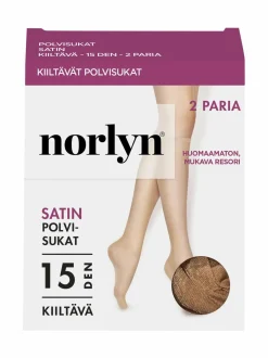 Sukat & Sukkahousut<Norlyn Satin 15 den -polvisukat 2-pack SAND