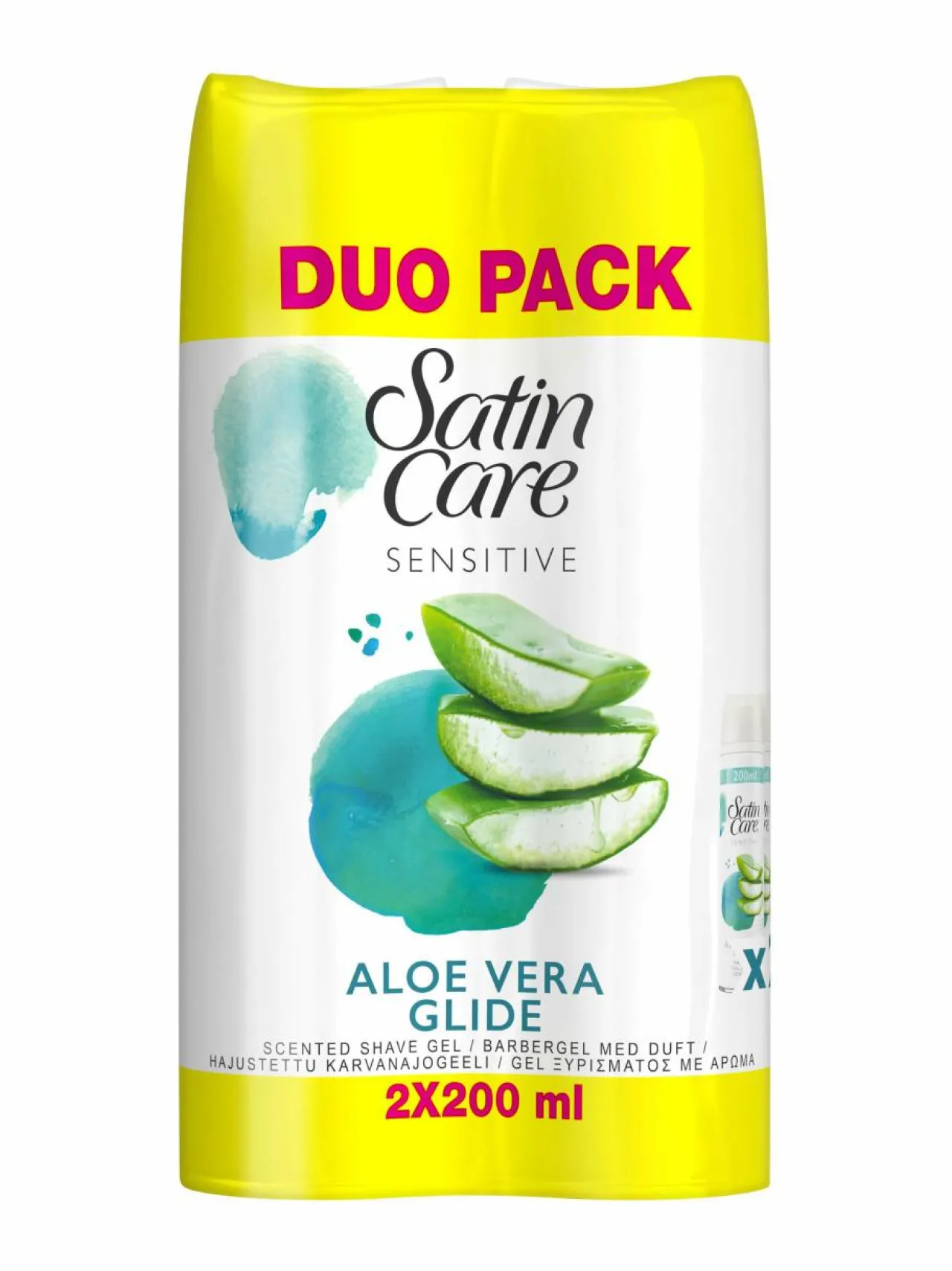 Gillette SATIN CARE ALOE VERA Gel -tuplapakkaus 2 x 200 ML^ Ihonhoitopakkaukset