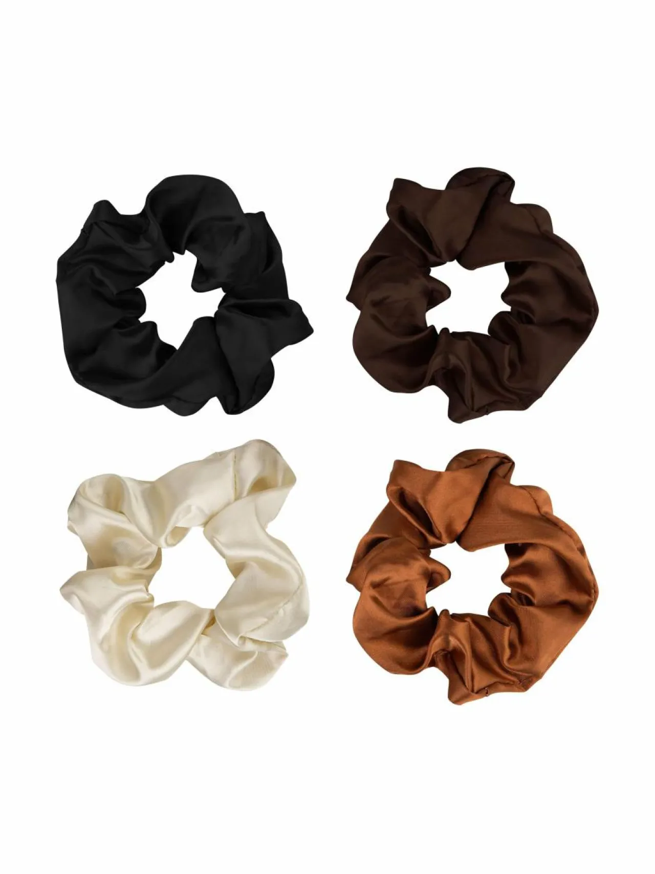 Hiustarvikkeet<Brushworks Satin Scrunchies -hiusdonitsi, 4 kpl pakkaus