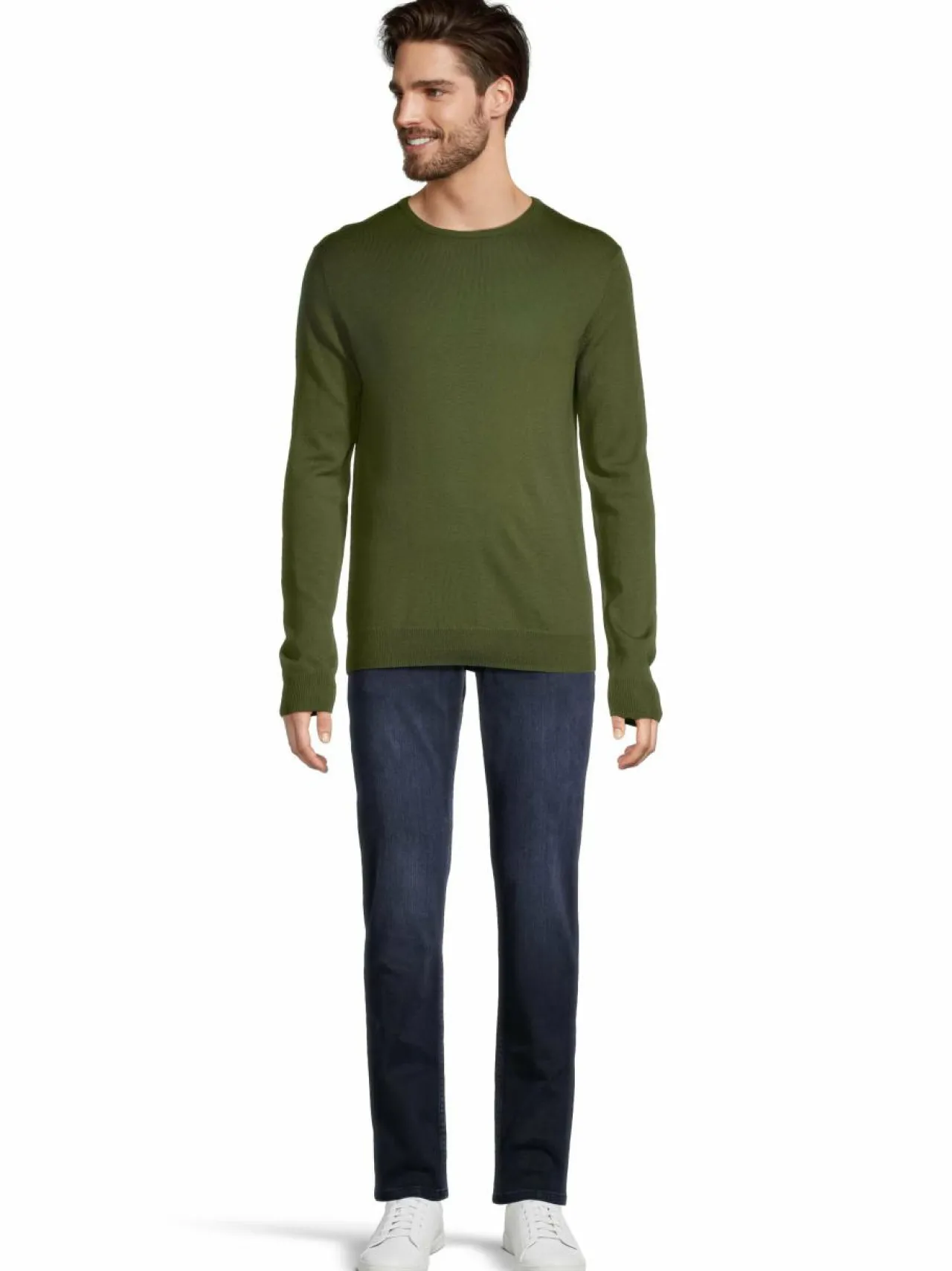Neuleet<CONSTRUE Saul-merinoneulepaita DK.OLIVE EC15035
