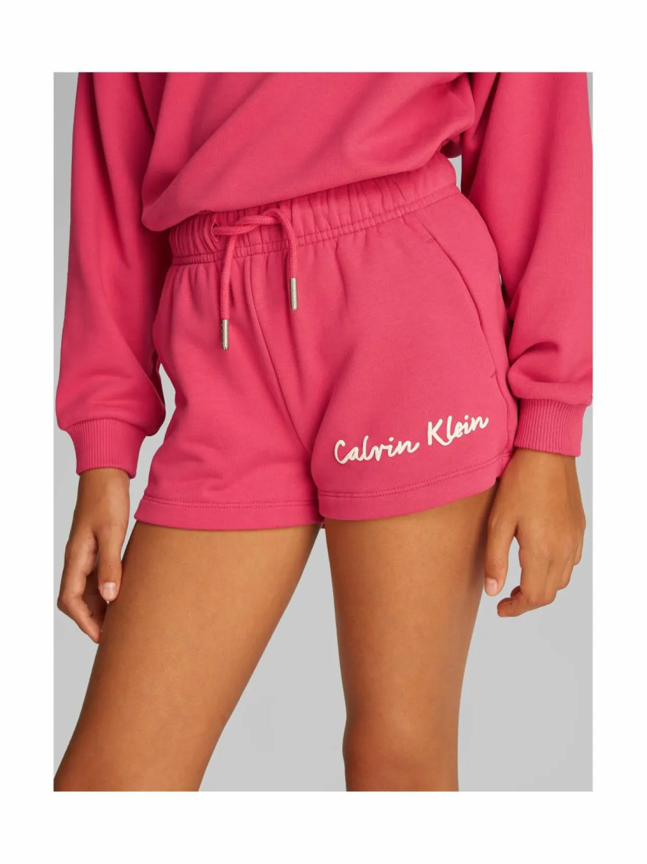 Shortsit<Calvin Klein Kids Script Logo -collegeshortsit XIX DEEP CRIMSON FRUIT