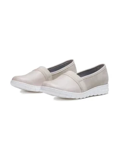 Kävelykengät & Loaferit<Pomar SELJA Naisten vegaaniset stretch ballerinat OFF WHT STRETCH/MICRO/WHT SOLE