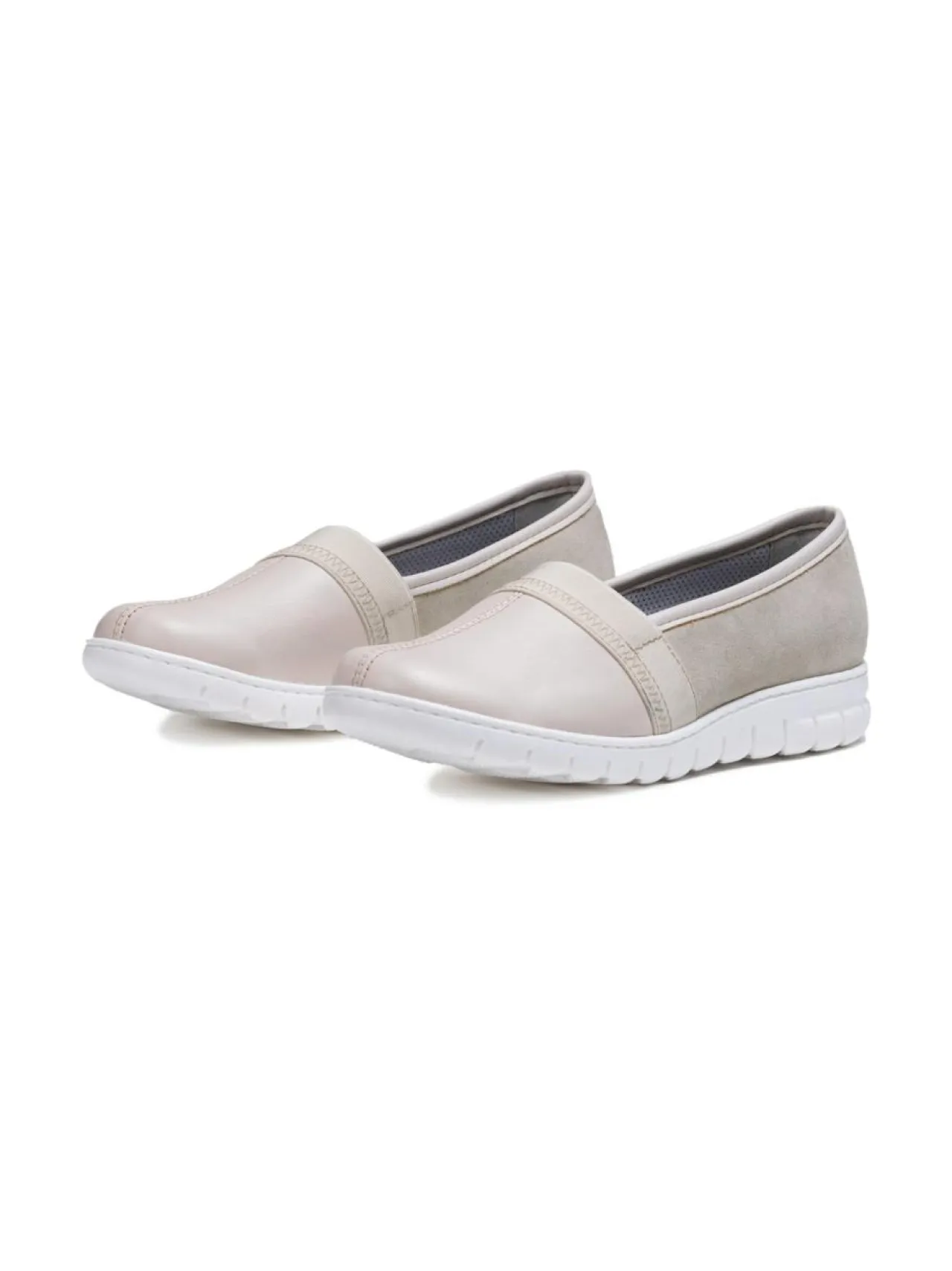 Kävelykengät & Loaferit<Pomar SELJA Naisten vegaaniset stretch ballerinat OFF WHT STRETCH/MICRO/WHT SOLE