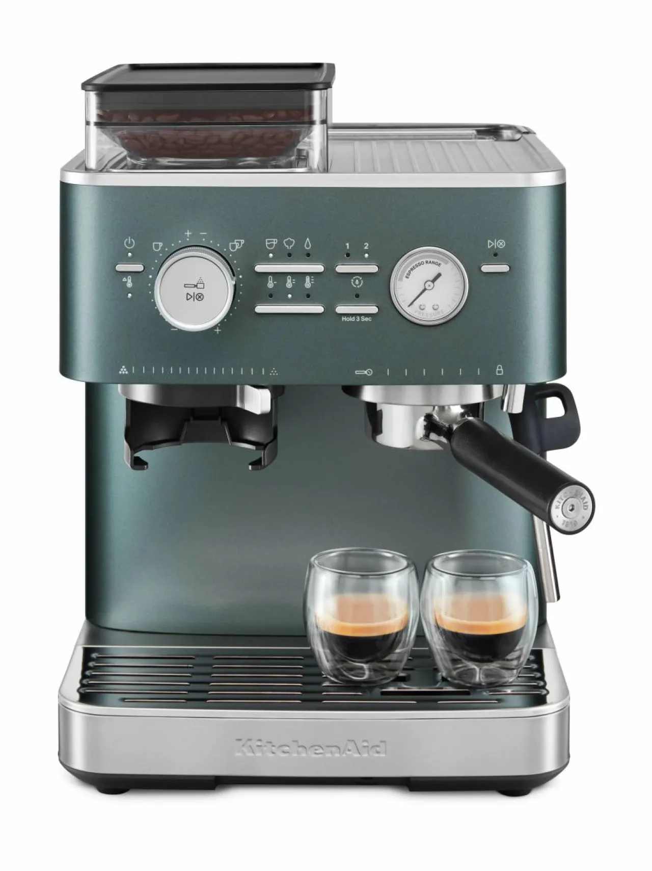 Kahvin- & Vedenkeittimet<KitchenAid Semi Auto Espresso KES6551 -puoliautomaattinen espressokone kahvimyllyllä JUNIPER