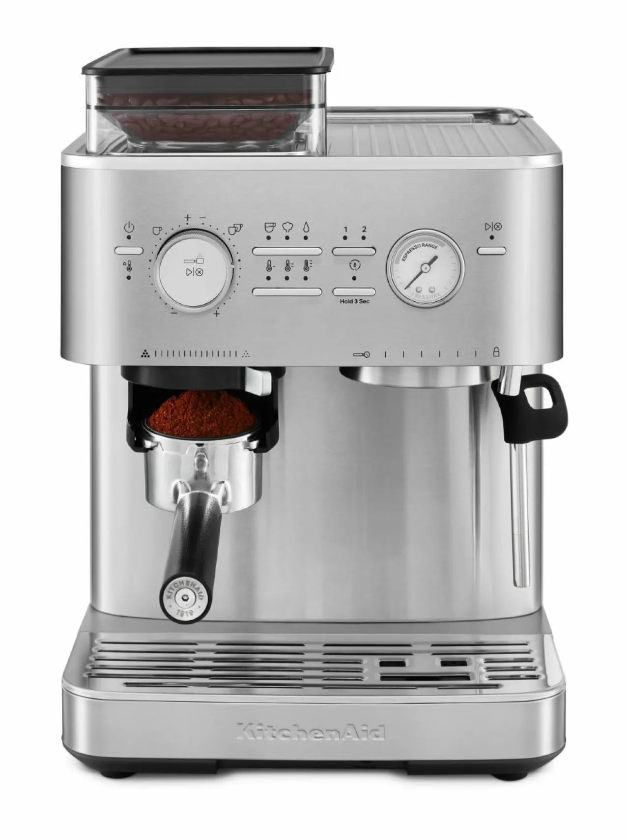 Kahvin- & Vedenkeittimet<KitchenAid Semi Auto Espresso KES6551 -puoliautomaattinen espressokone kahvimyllyllä STAINLESS STEEL