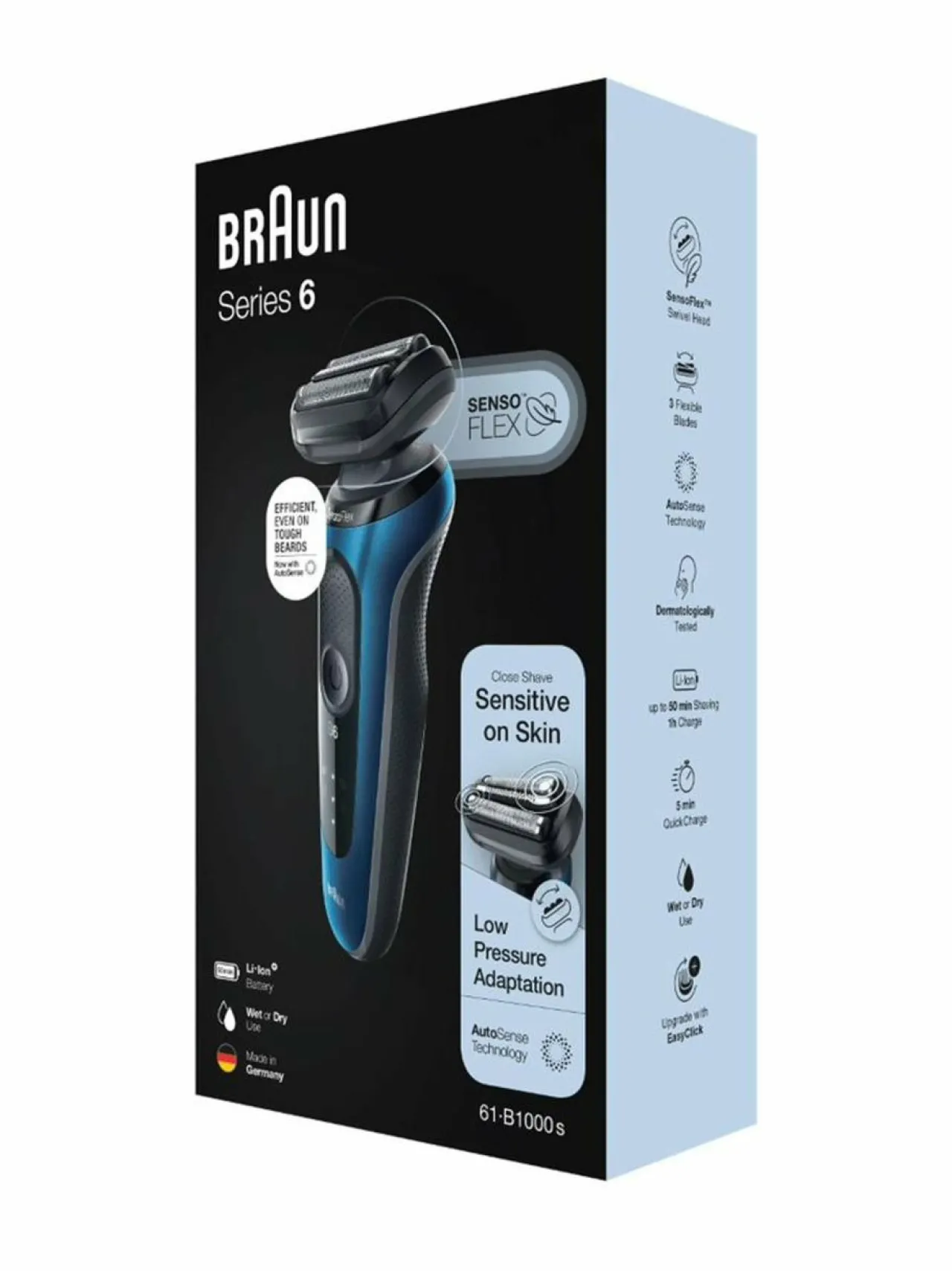 Braun Series 6 61-B1000s Wet & Dry -parranajokone^ Ihokarvanpoisto