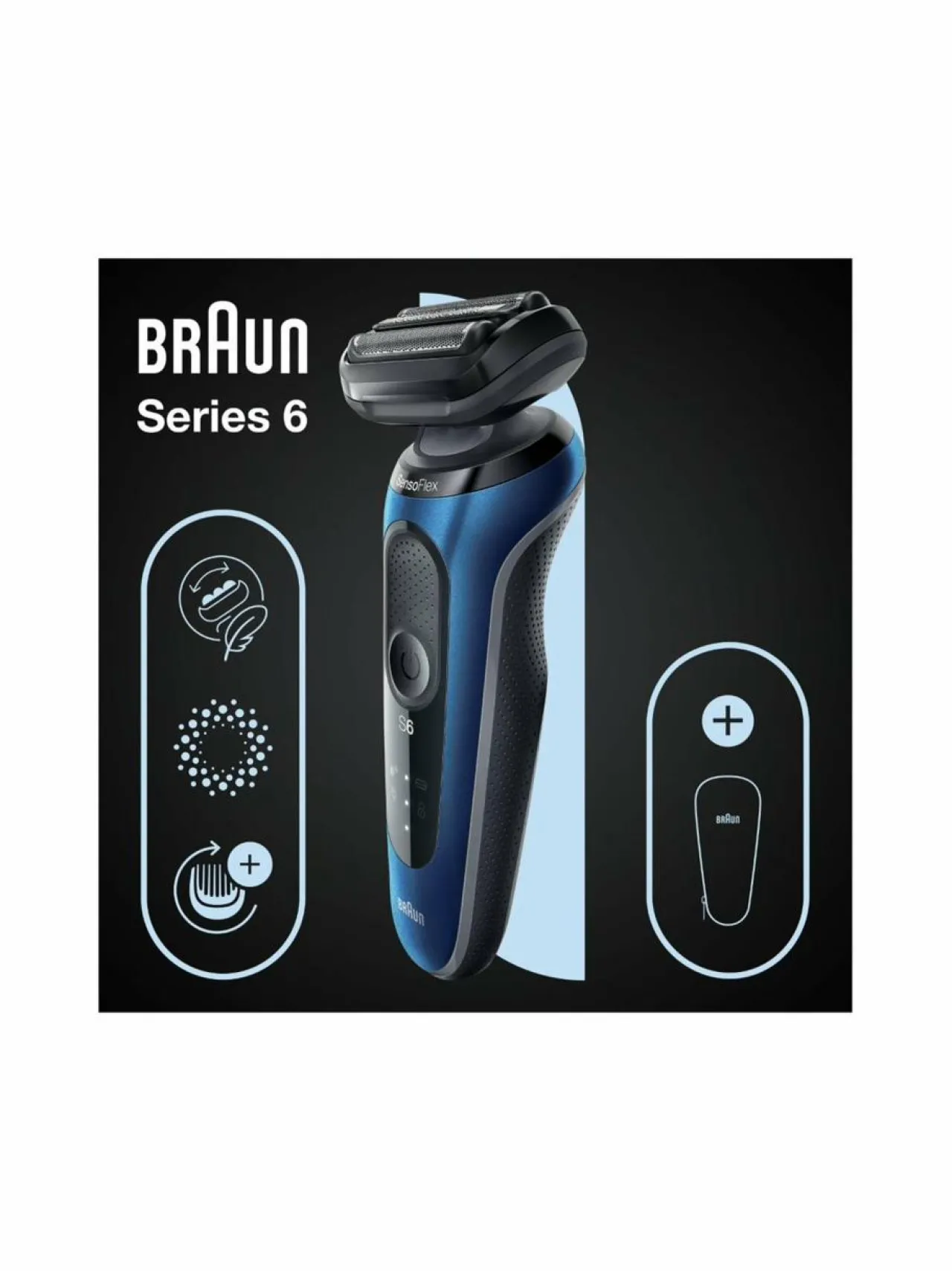Braun Series 6 61-B1000s Wet & Dry -parranajokone^ Ihokarvanpoisto