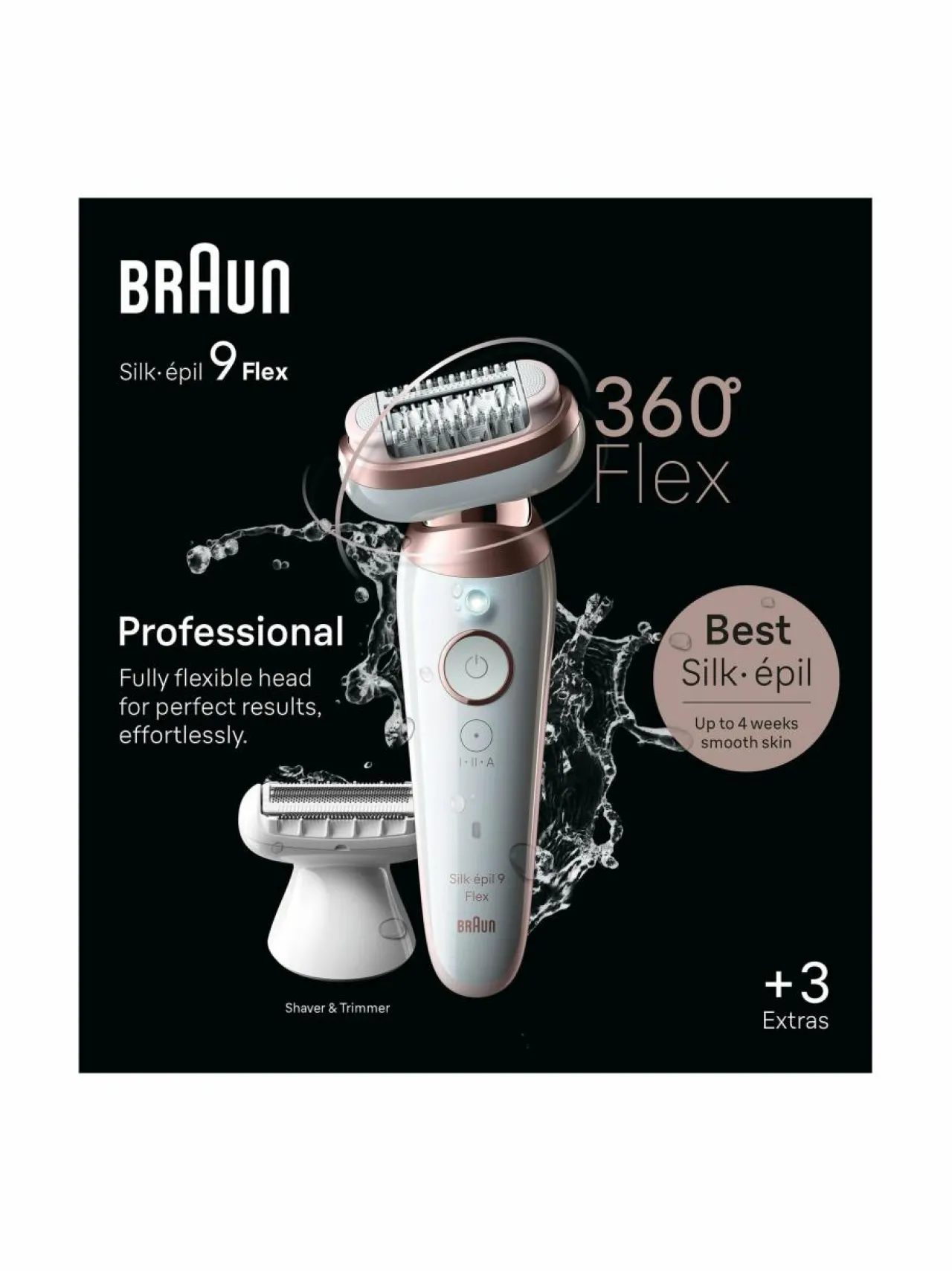 Ihokarvanpoisto<Braun SES9030 Flex-3D Silk-épil 9 -epilaattori WHITE