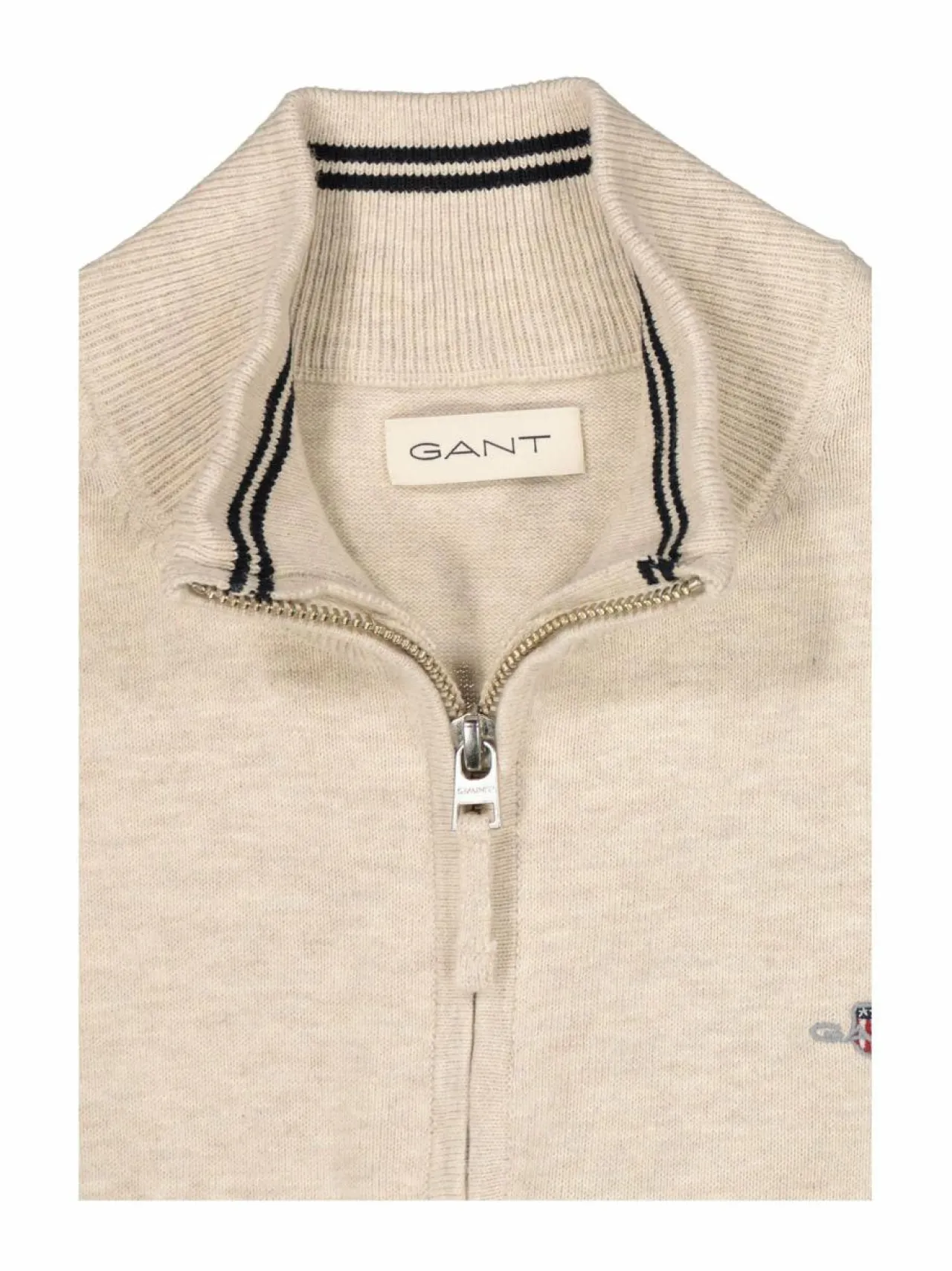 Neuleet<GANT Shield-puuvillaneule 291 LIGHT BEIGE MELANGE