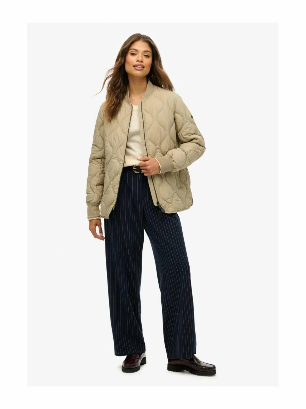 Takit<Superdry Short Quilted Liner -takki 9UN WINTER TWIG BEIGE