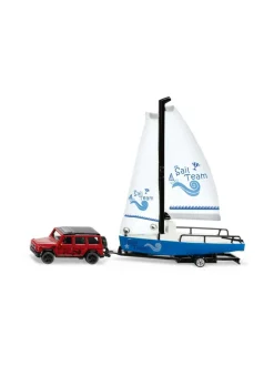 SIKU Mercedes AMG G65 -maastoauto ja traileri purjeveneellä, 1:50, 27,9 cm^ Autot Ja Muut Ajoneuvot