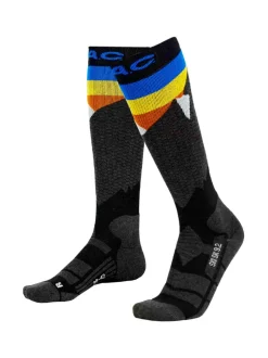 Urheiluasusteet<P.A.C. SK 9.2 Merino laskettelusukat HARMAA / SININEN