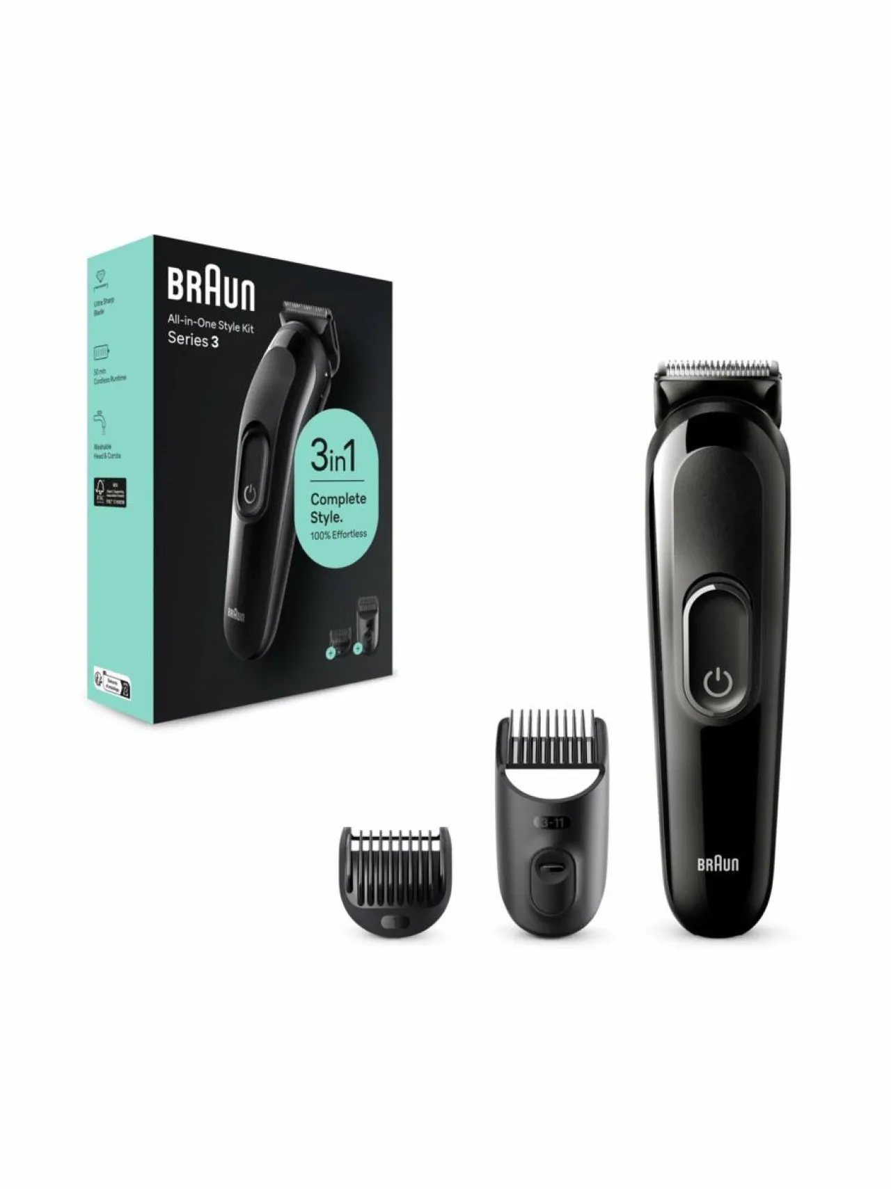 Braun SK2400 Style Kit -trimmeri ja kotiparturi^ Ihokarvanpoisto