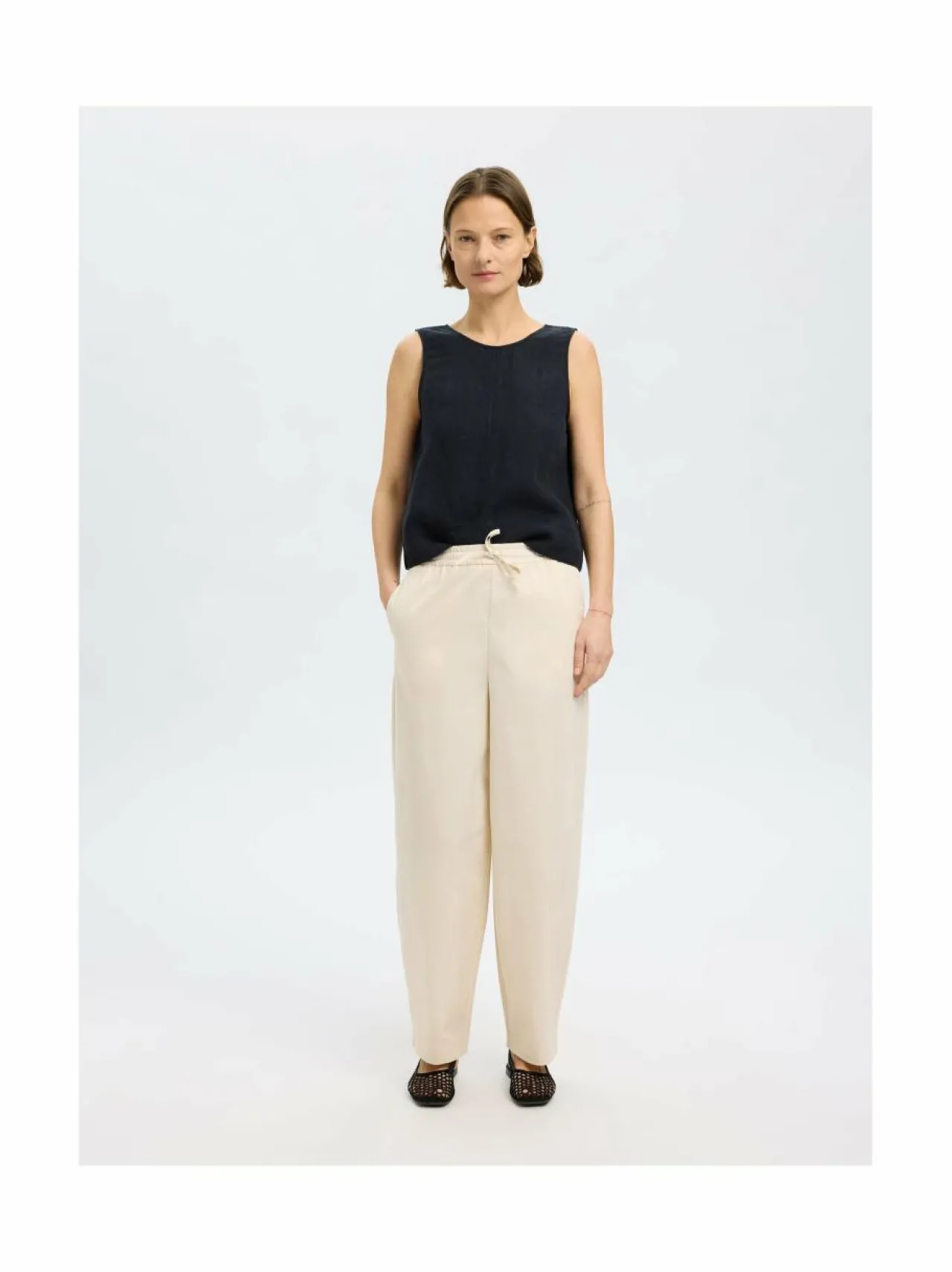 Paidat & Puserot<Selected SlfLinna-pellavapaita BLACK