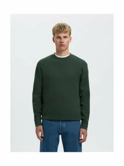 Neuleet<Selected SlhEmanuel Soft -collegepaita DEEP FOREST