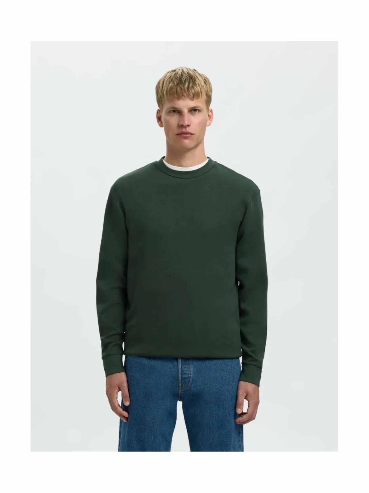 Neuleet<Selected SlhEmanuel Soft -collegepaita DEEP FOREST