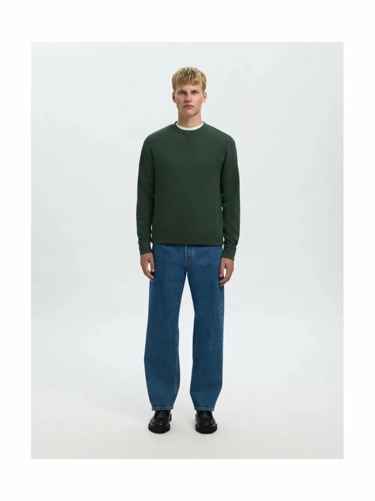 Neuleet<Selected SlhEmanuel Soft -collegepaita DEEP FOREST
