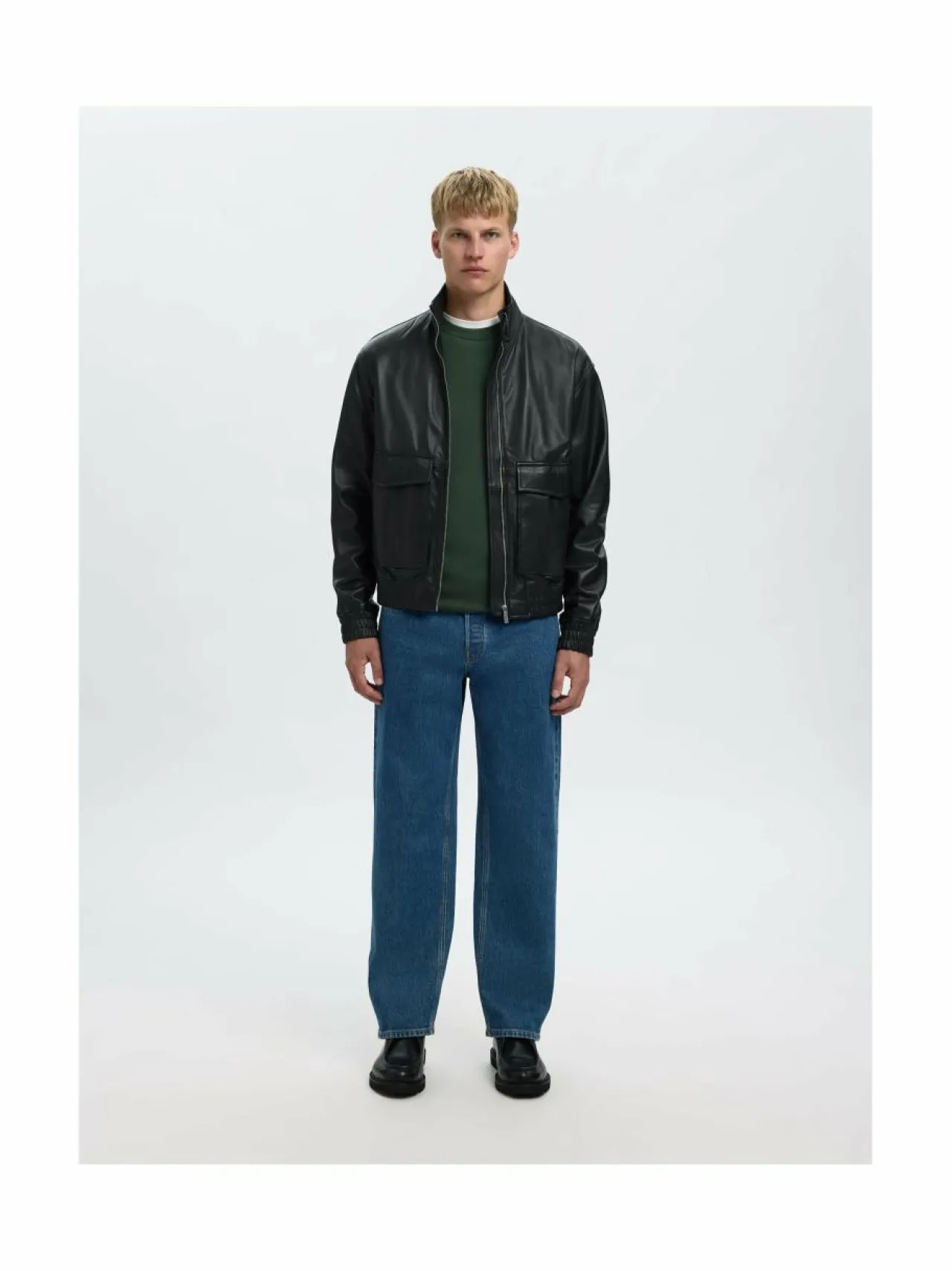 Neuleet<Selected SlhEmanuel Soft -collegepaita DEEP FOREST