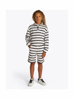 Shortsit<Tommy Hilfiger Slub Breton Stripe -shortsit 0FA WHITE NAVY BRETON STRIPE