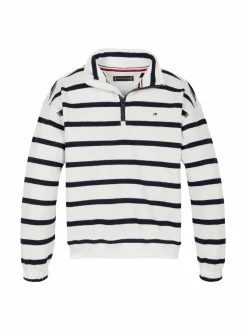 Colleget & Hupparit<Tommy Hilfiger Slub Breton Zip -paita 0FA WHITE NAVY BRETON STRIPE