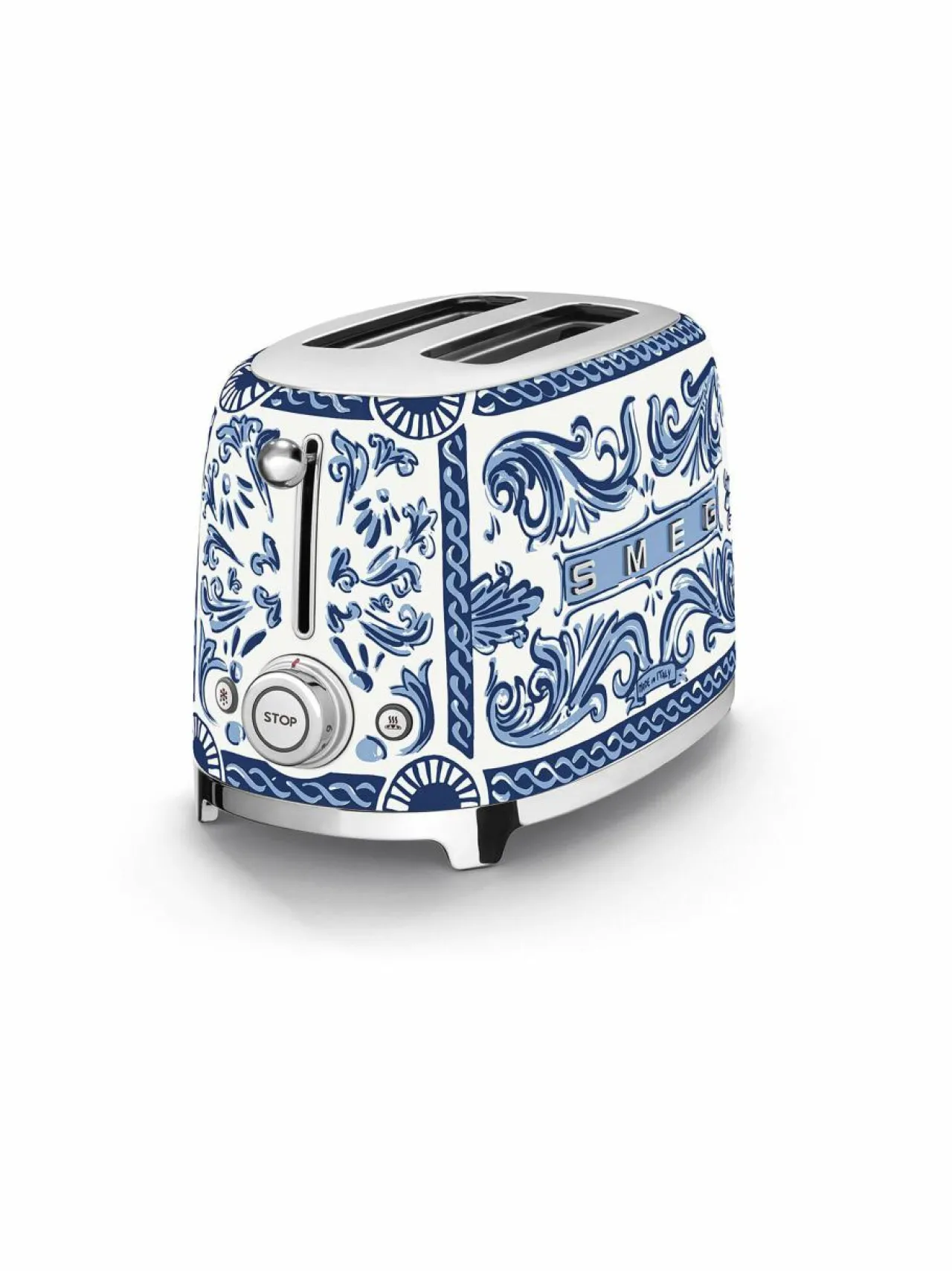 Leivänpaahtimet<Smeg x Dolce & Gabbana "Blu Mediterraneo" -leivänpaahdin, 2 viipaleelle WHITE & BLUE