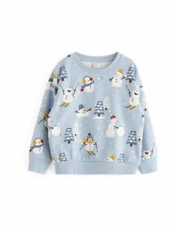 Colleget & Hupparit|Colleget & Hupparit<Lindex Snowman Story -collegepaita 7954 LIGHT DUSTY BLUE