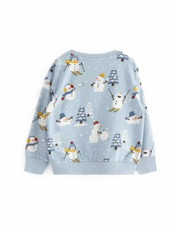 Colleget & Hupparit|Colleget & Hupparit<Lindex Snowman Story -collegepaita 7954 LIGHT DUSTY BLUE