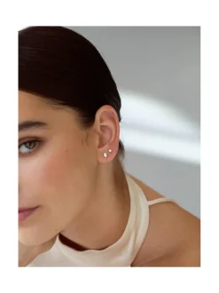 Korut<Macor Jewellery Soli Ovaali -timanttikorvakorut KELTAKULTA
