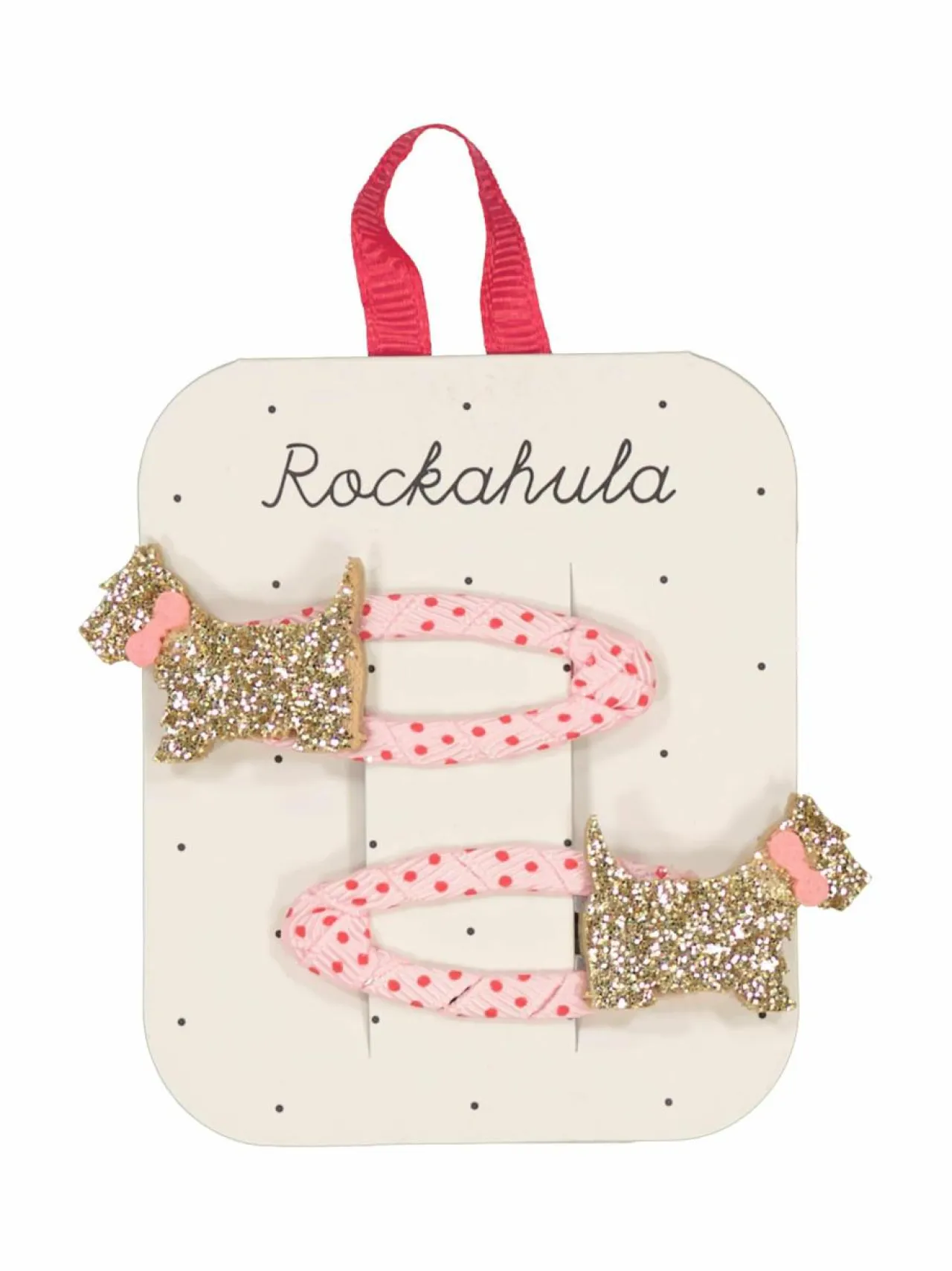 Korut & Hiuskoristeet<Rockahula Spotty Scottie Dog Clips -hiuskoristeet 2 kpl PINK