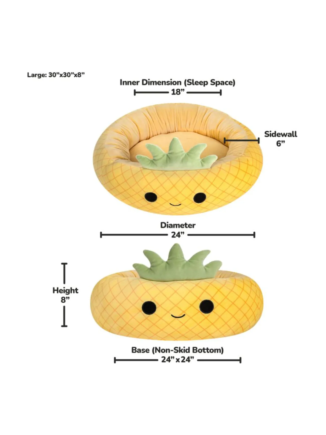 SQUISHMALLOWS Lemmikin peti Maui-ananas, 75 cm^ Pehmolelut