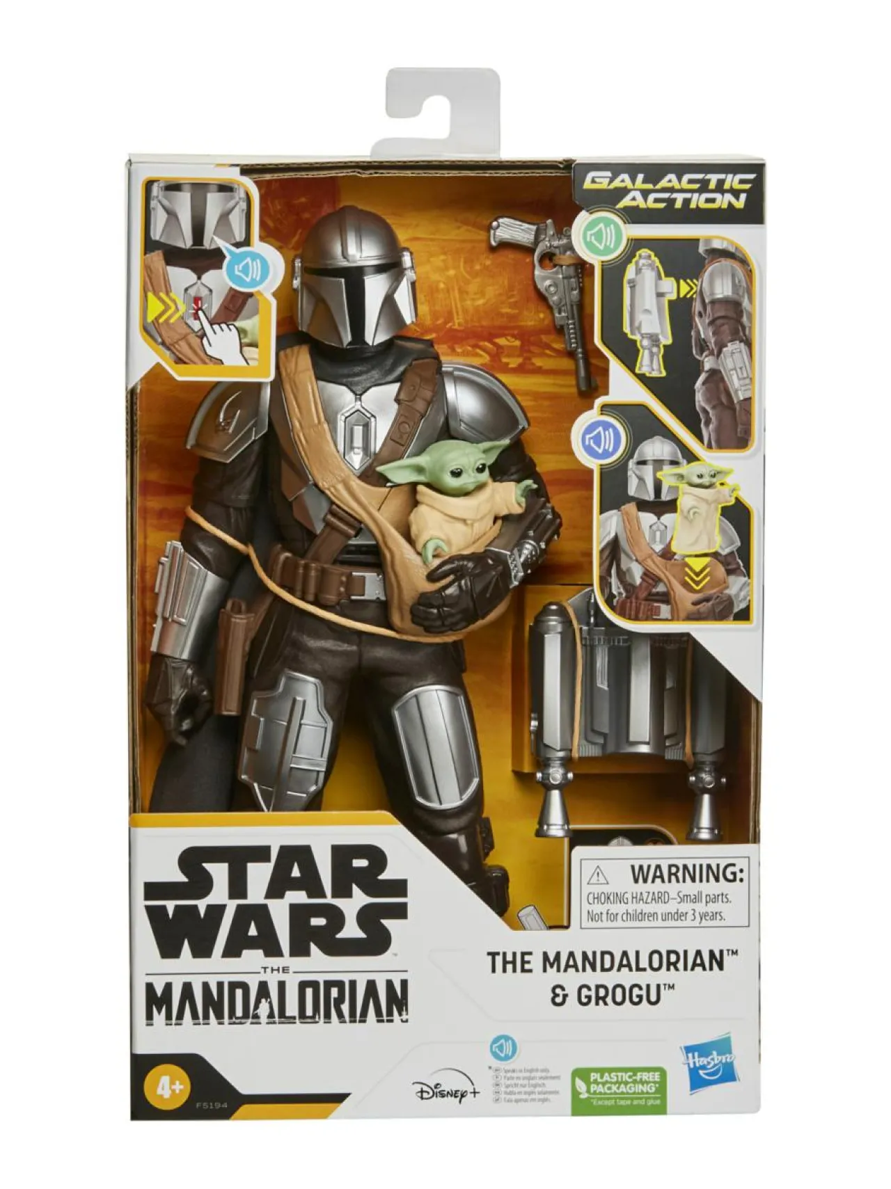 Figuurit & Interaktiiviset Lelut<STAR WARS Interaktiivinen toimintahahmo Galactic Mandalorian ja Grogu, 30 cm