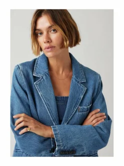 Bleiserit & Jakut<Levi's Stella Relaxed -farkkubleiseri 245 MED INDIGO FLAT FINISH
