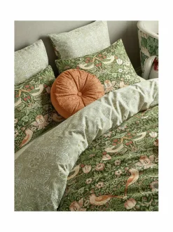 Liinavaatteet<William Morris At Home Strawberry Thief -satiinipussilakanasetti 34 NETTLE GREEN