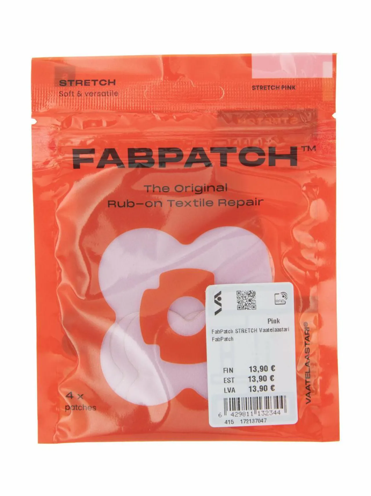 Muut Asusteet<Vaatelaastari FabPatch Stretch-tekstiilin korjauslaastari PINK