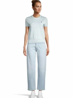 Neuleet<Polo Ralph Lauren Striped Logo -neulepusero POND BLUE HTHR/DECKWASH WHT