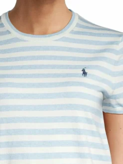 Neuleet<Polo Ralph Lauren Striped Logo -neulepusero POND BLUE HTHR/DECKWASH WHT
