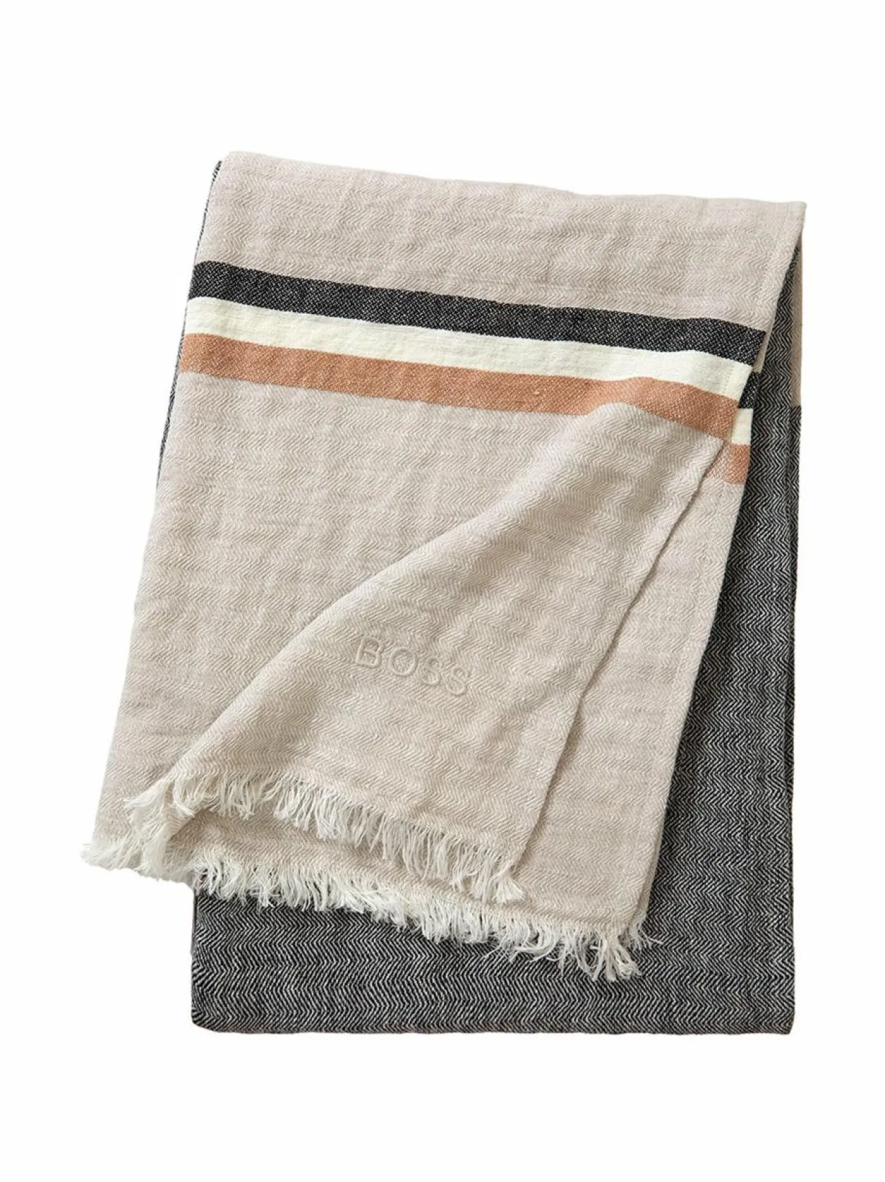 Hugo Boss Stripe-pellavahuopa 130 x 170 cm^ Huovat & Päiväpeitot
