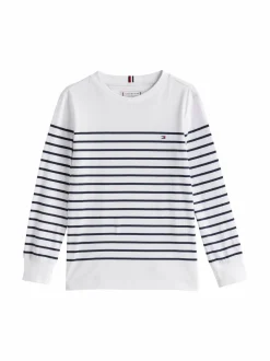 Pitkähihaiset Trikoopaidat|Pitkähihaiset Trikoopaidat<Tommy Hilfiger Stripe-trikoopaita 0A5 WHITE BASE BLUE STRIPES