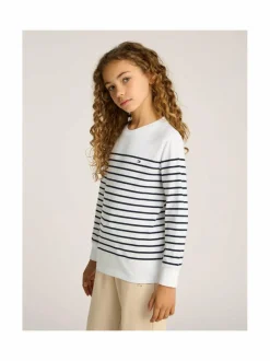 Pitkähihaiset Trikoopaidat|Pitkähihaiset Trikoopaidat<Tommy Hilfiger Stripe-trikoopaita 0A5 WHITE BASE BLUE STRIPES