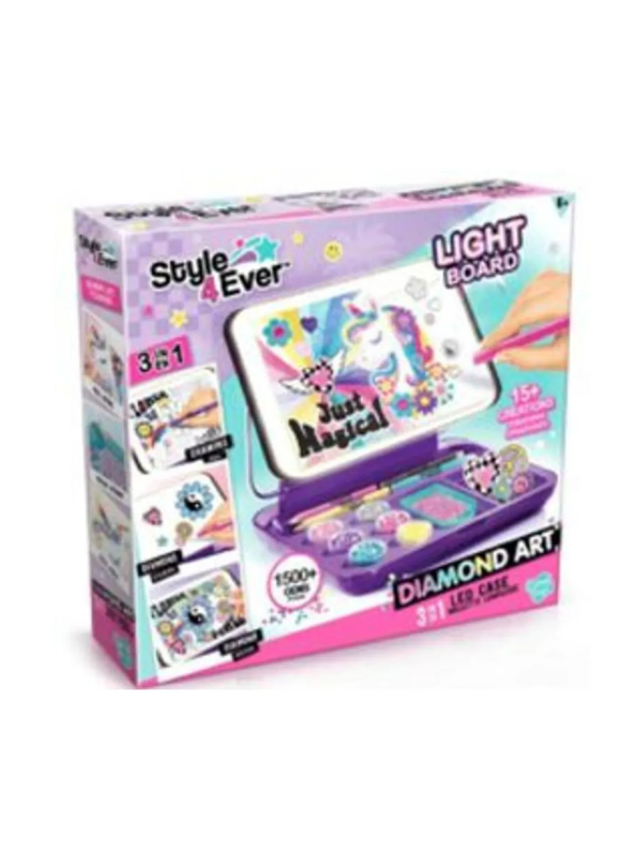 STYLE 4 EVER STYLE 4EVER Timanttimaalaussetti 3-in-1 LED-kotelolla^ Luovuus & Oppiminen