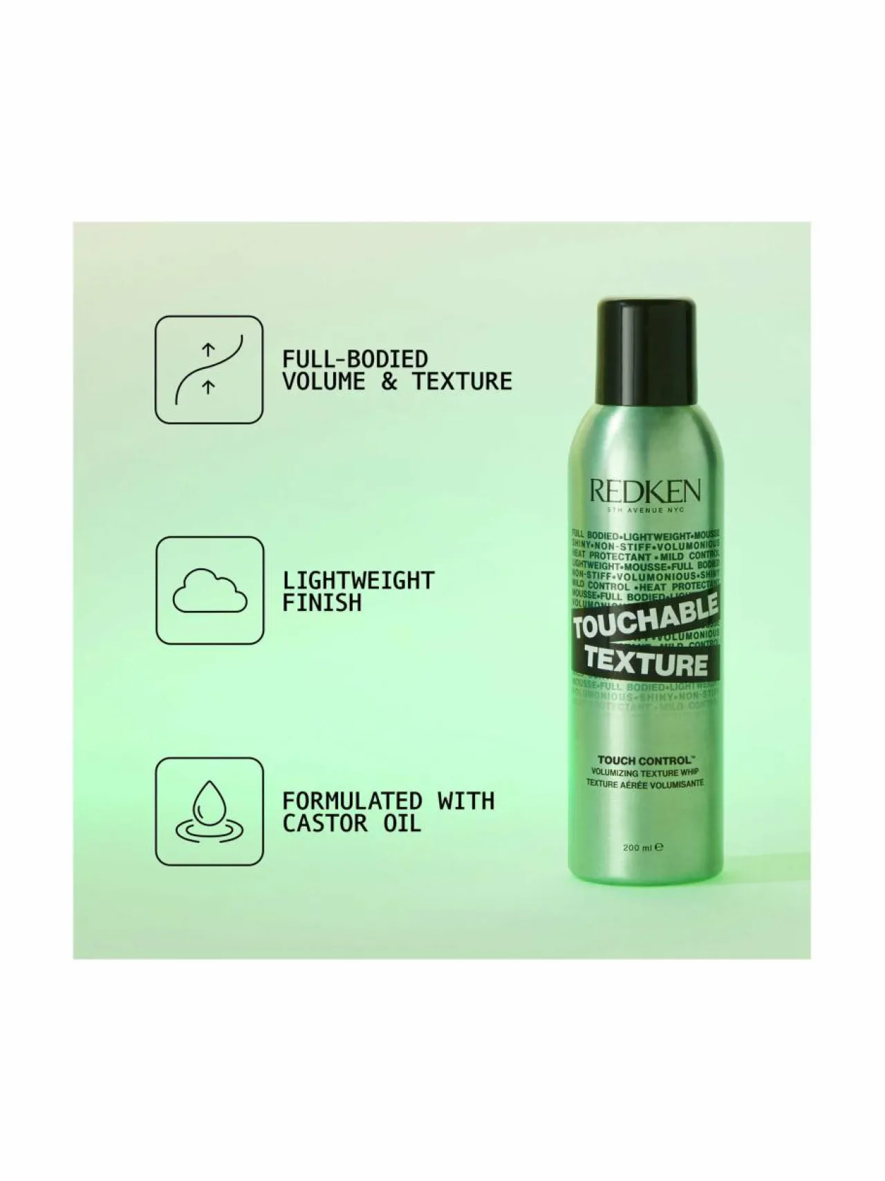 Redken Styling Touchable Texture -muotoiluvaahto 200 ml^ Muotoilu & Viimeistely