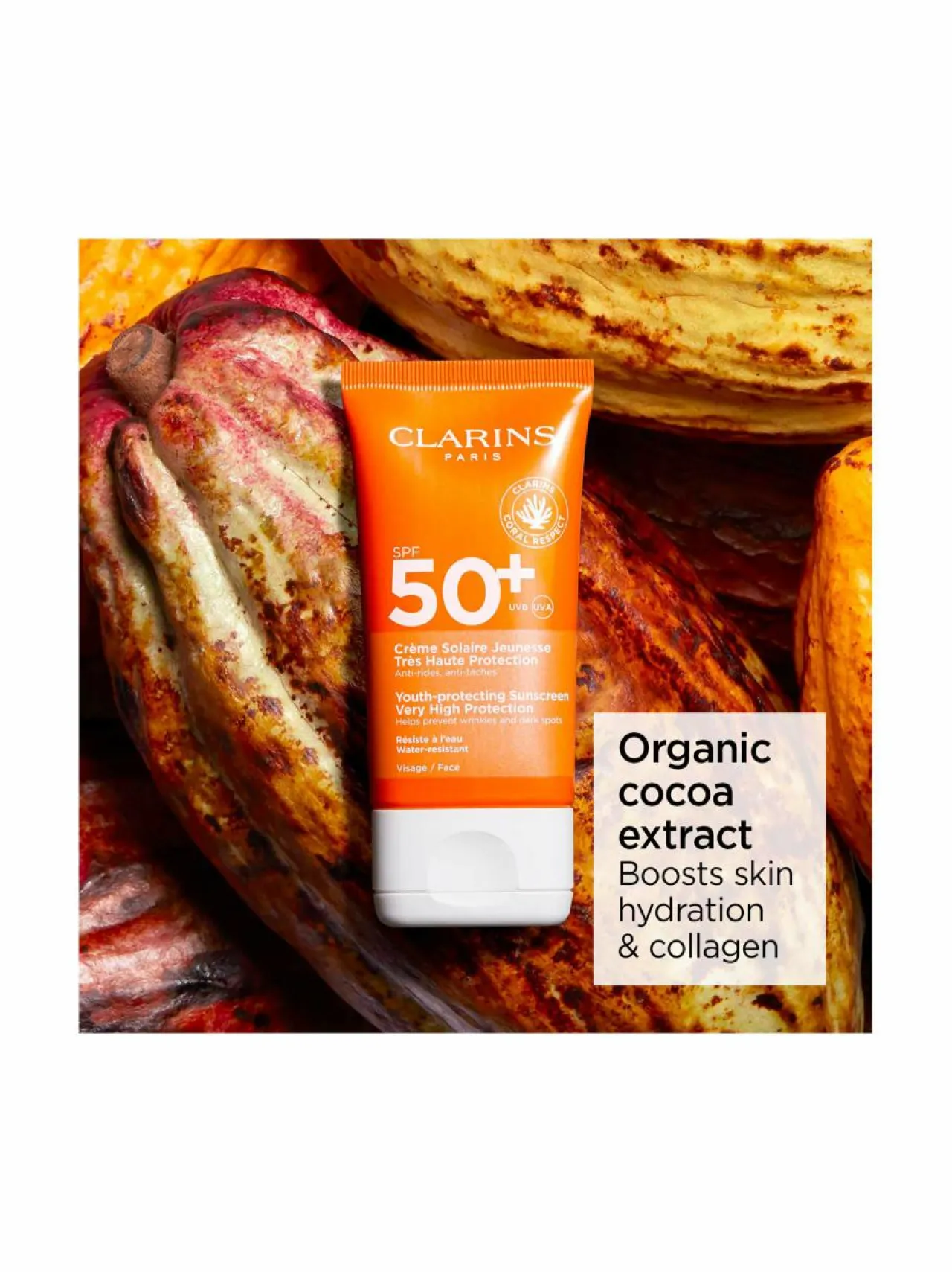 Clarins Sun Face Dry Touch Sun Care Cream SPF 50+ -aurinkosuojavoide^ Aurinkotuotteet