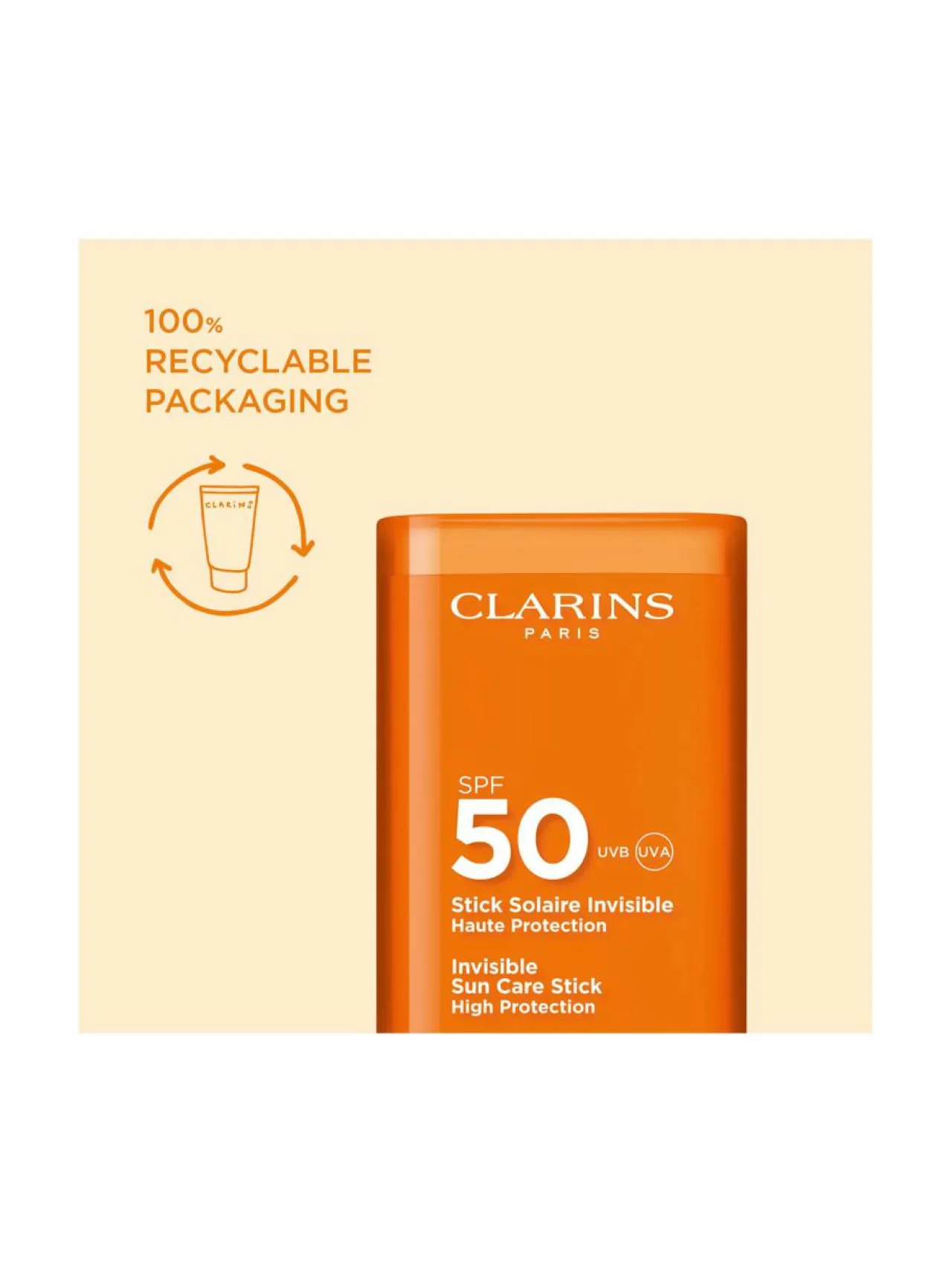 Aurinkotuotteet<Clarins Sun Face Invisible sun care stick spf50 -aurinkosuojapuikko