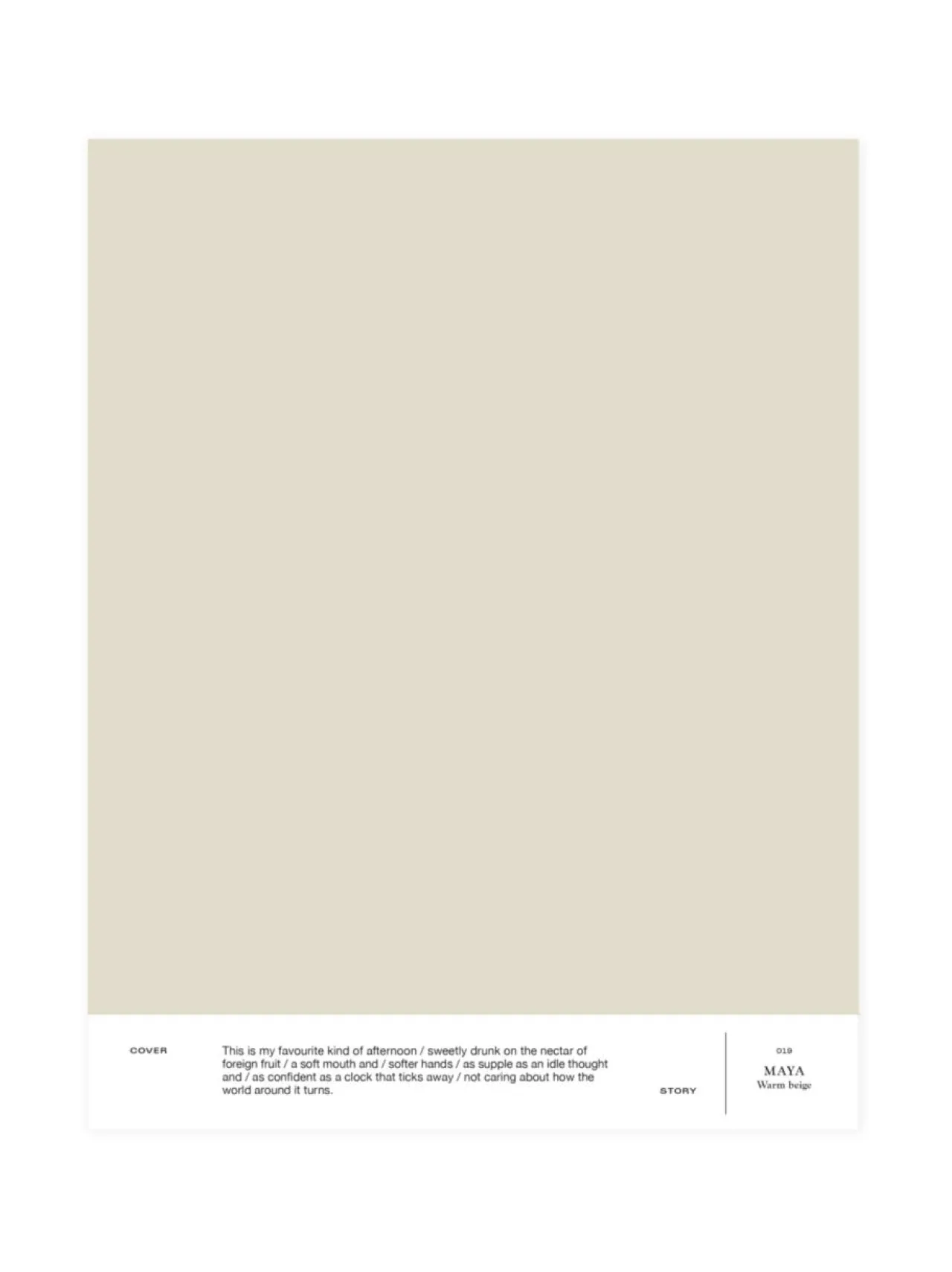 Maalit<Cover Story Sävymalli 019 MAYA - warm beige