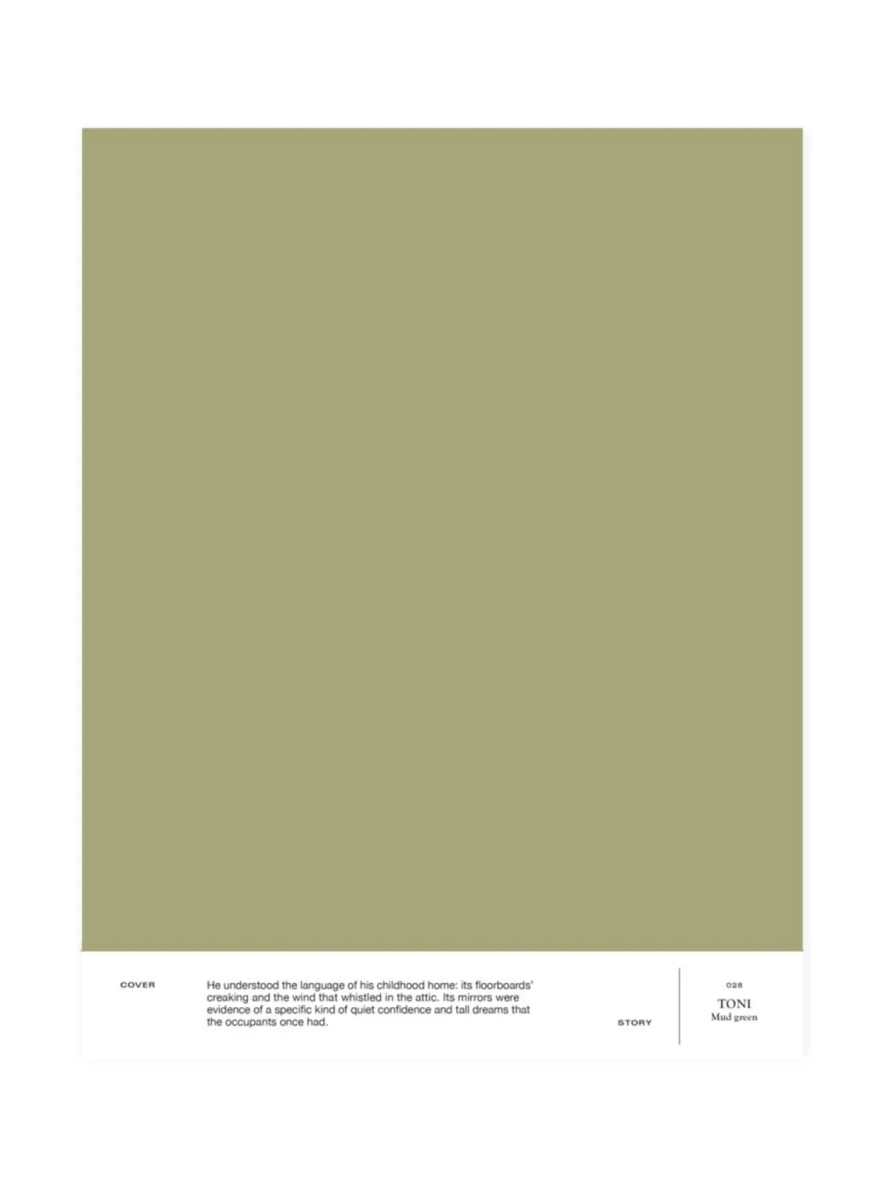 Maalit<Cover Story Sävymalli 028 TONI - mud green